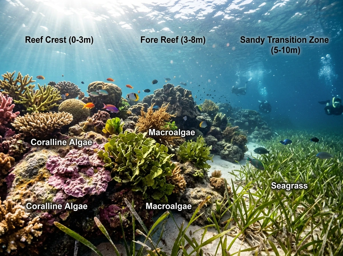 what plants grow in coral reefs